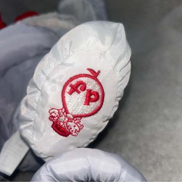 Fisher-Price Christmas mouse plush 12" grey nylon parachute puffalump - Picture 5 of 10